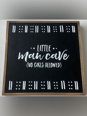 Hobby Lobby "Little Man Cave" wall art.